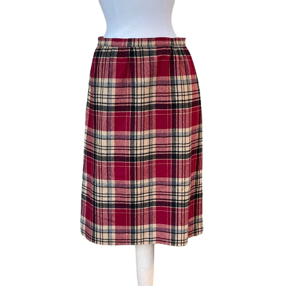 Pendleton Vtg Womens Wool Plaid Midi POCKETS - READ Size 12‎